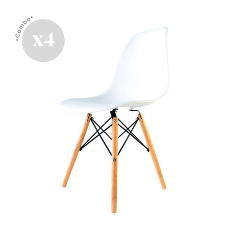 Sillas Eames x4