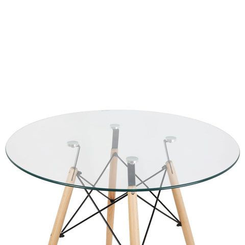 Mesa Eames de Vidrio Redonda