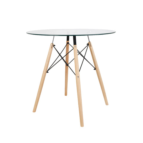 Mesa Eames de Vidrio Redonda