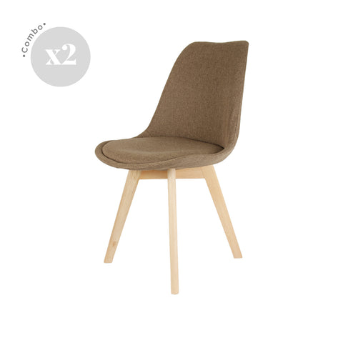 Silla Tulip Tapizada Lino x2