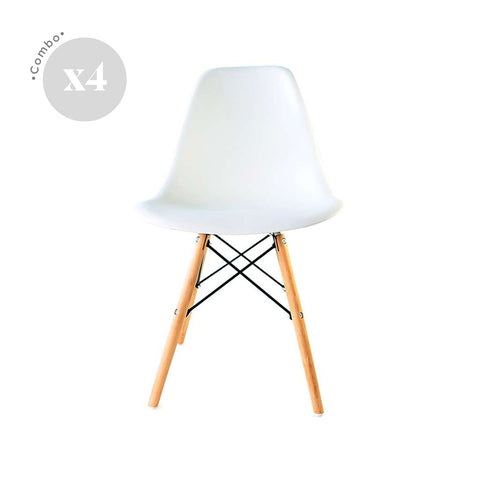Sillas Eames x4